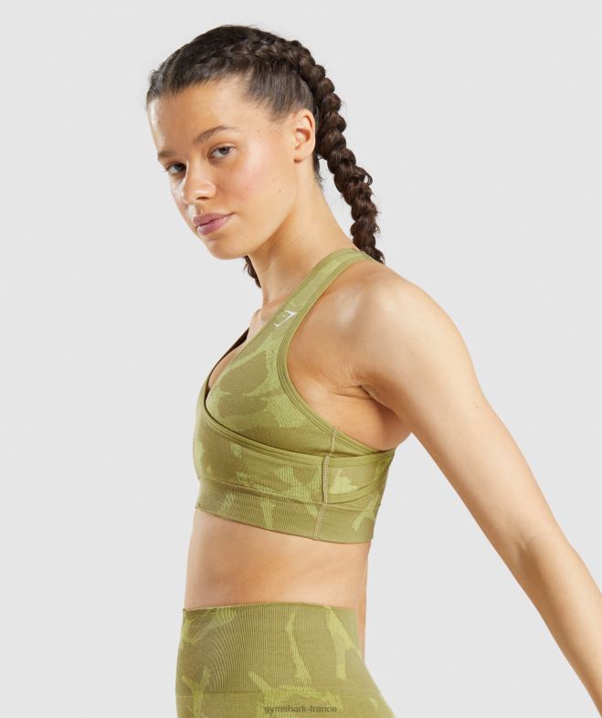 Gymshark soutien-gorge de sport adapt camouflage sans coutures savane | vert griffon femmes 6HF28193